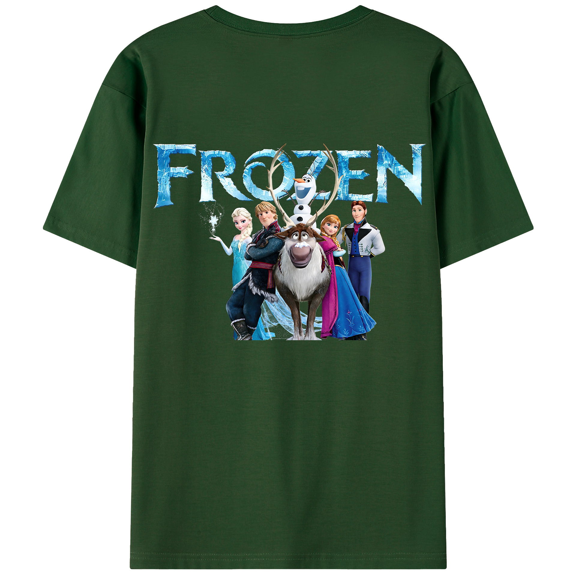 （画像用） アナと雪の女王 アンナ エルサ Frozen Anna Elsa 綿100％半袖Tシャツ（背面プリント）